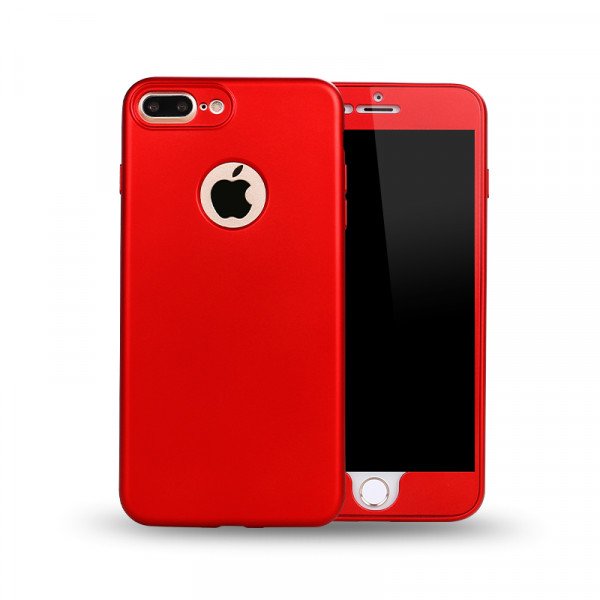 Wholesale iPhone 7 TPU Full Cover Hybrid Case (Red)